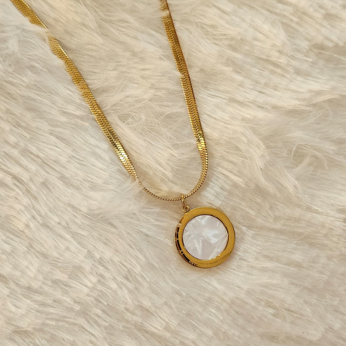 Dual Pendant ( Black and White ) Snake Chain