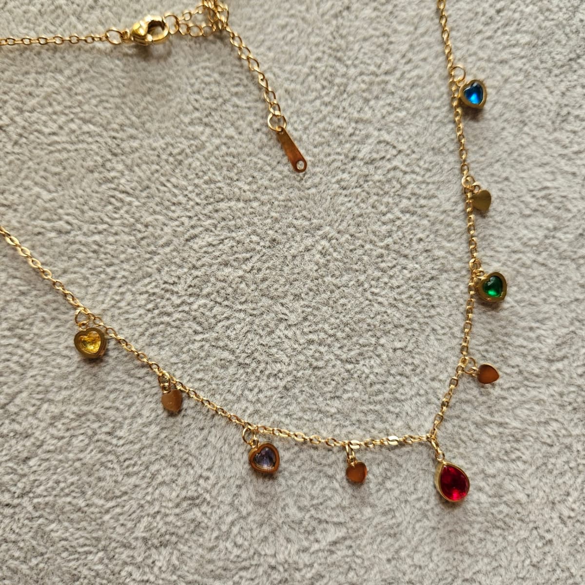 Multicolor Heart stones Necklace  — image 2