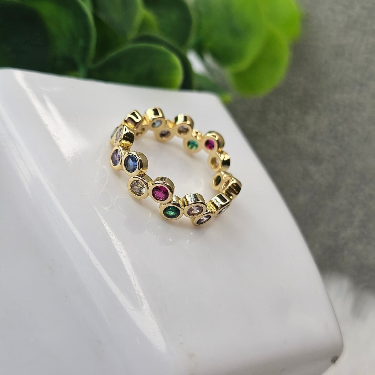 Multi-color Anti-Tarnish Adjustable Ring — image 2