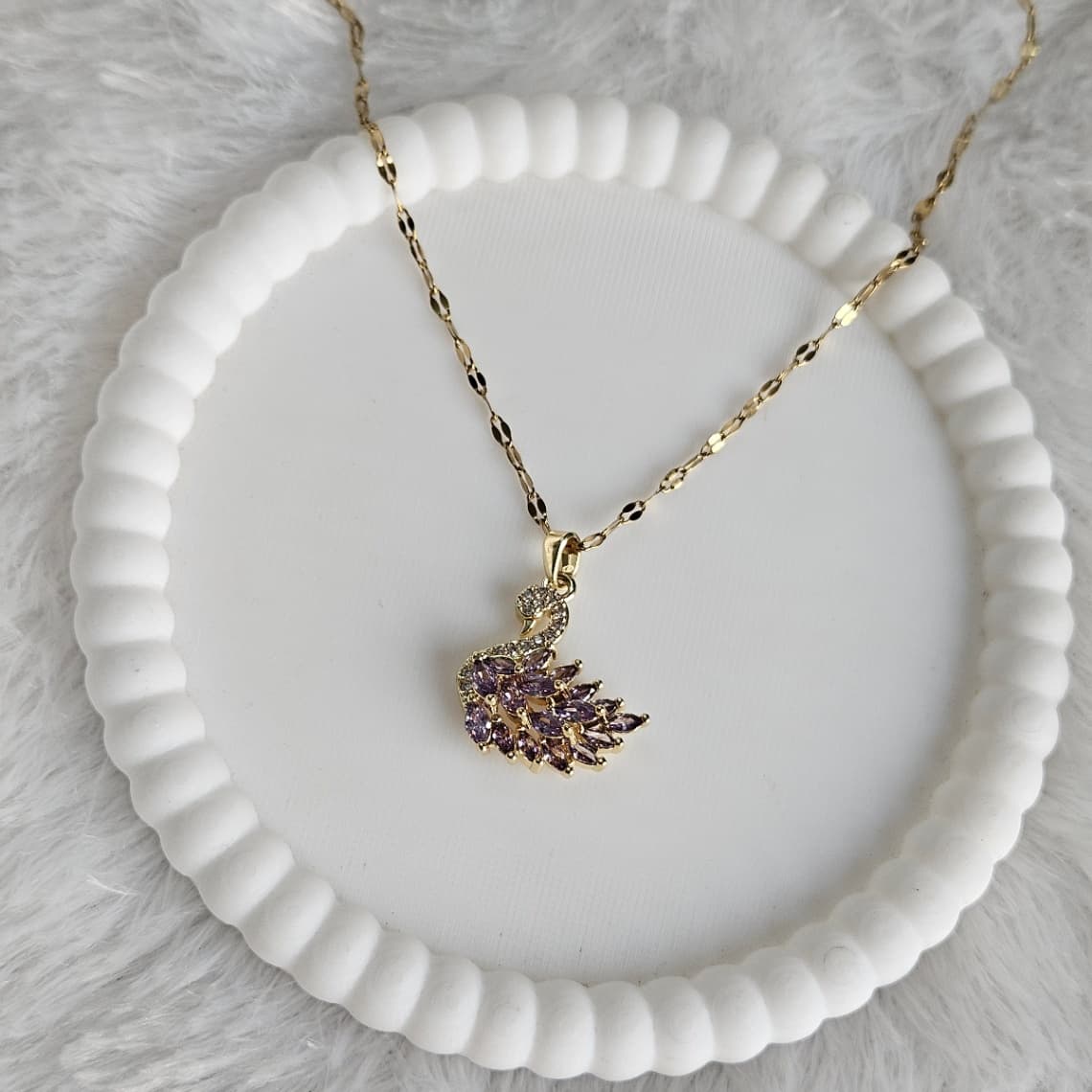 Swan Pendant Purple