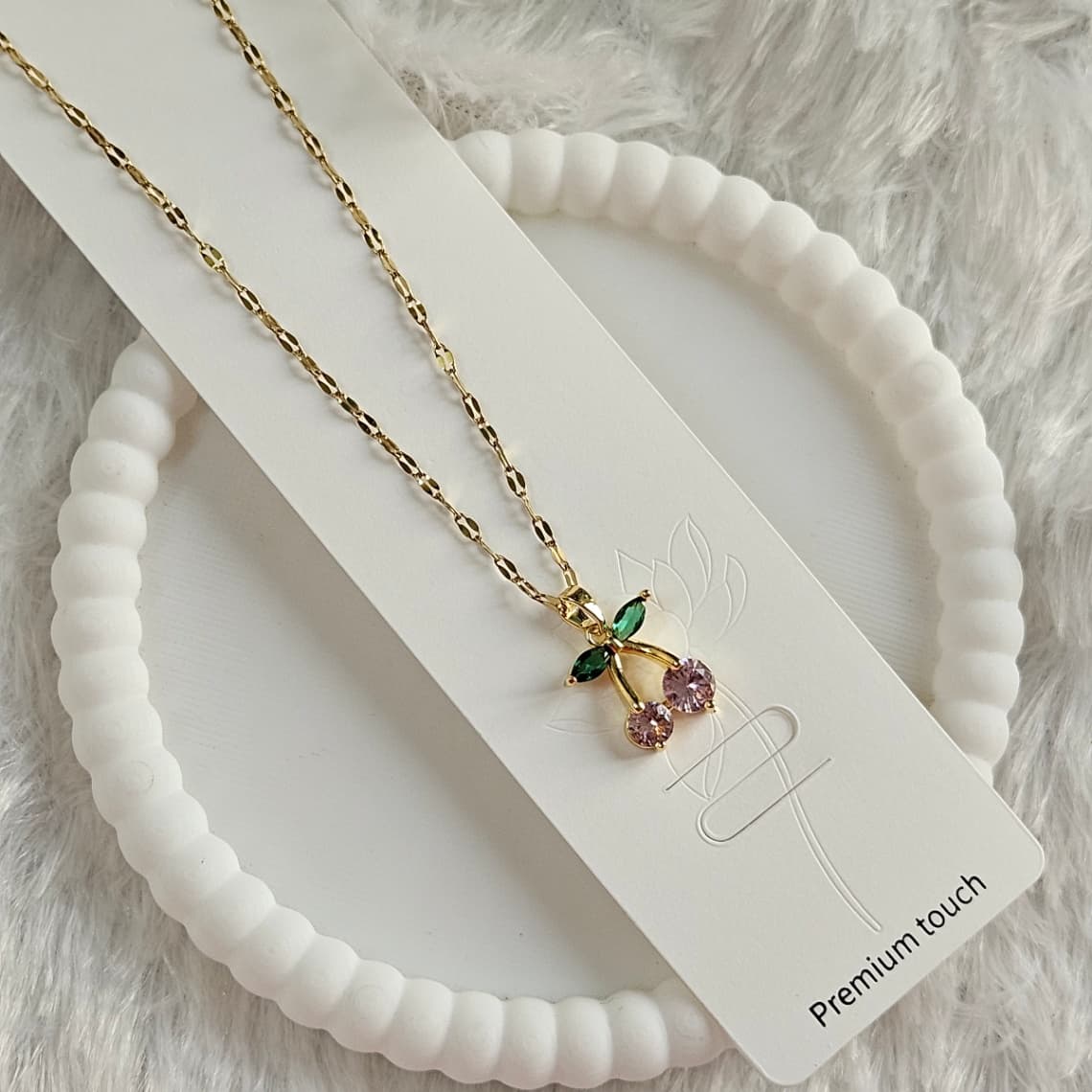 Cherry Pendant Lavender with Green