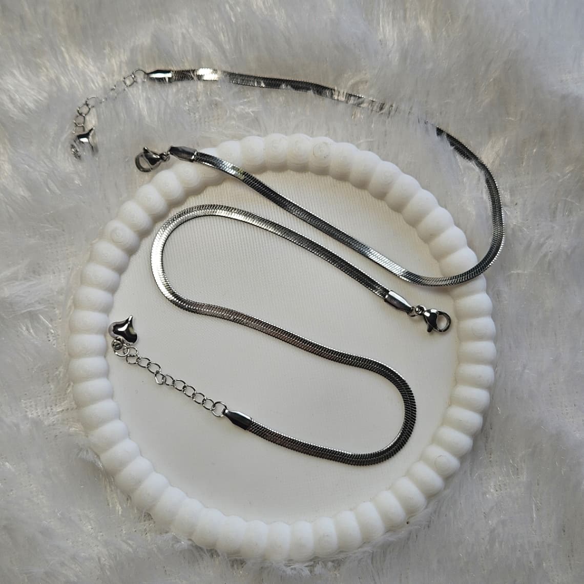 Snake Chain Anklet Silver