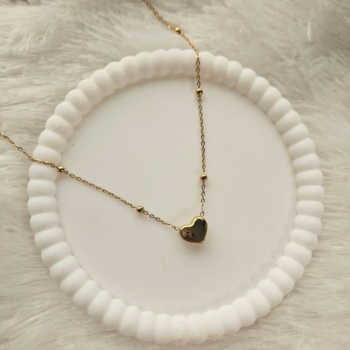 Ball Chain Heart Pendant 