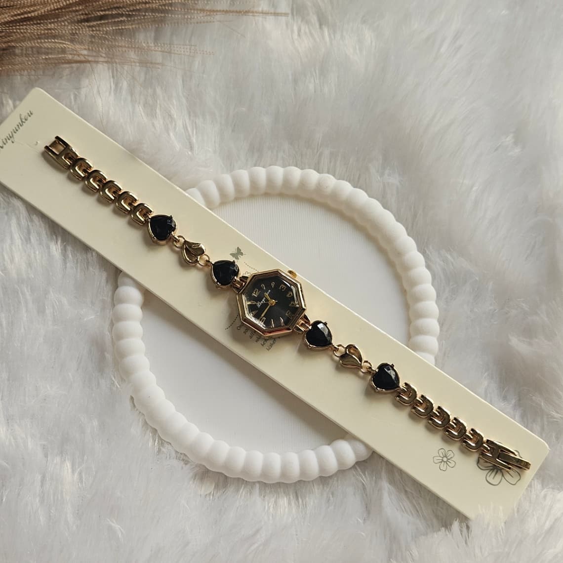 Anti-Tarnish Heart Chain Watch Black — image 2