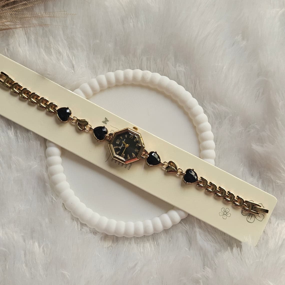Anti-Tarnish Heart Chain Watch Black — image 3