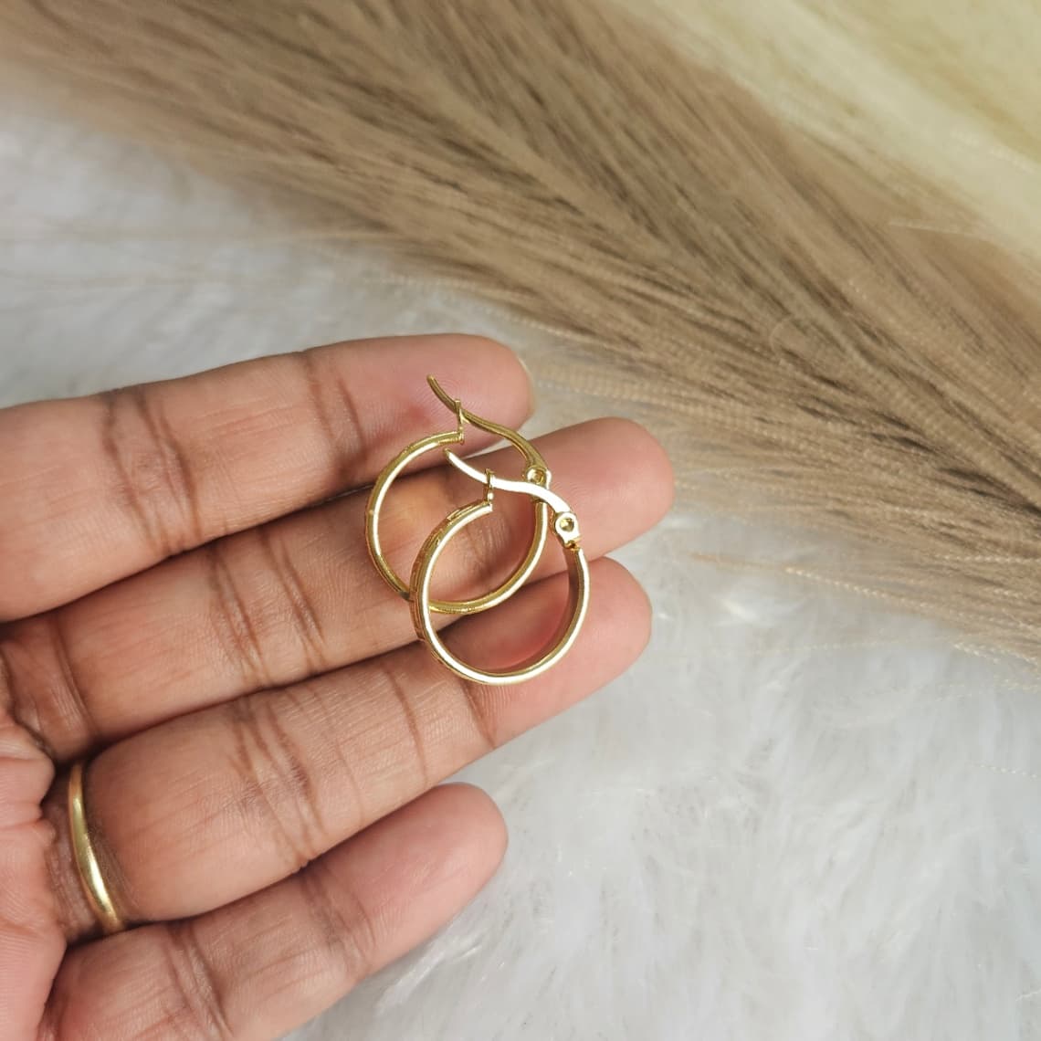 Anti-Tarnish Round Pattern Hoops — image 2