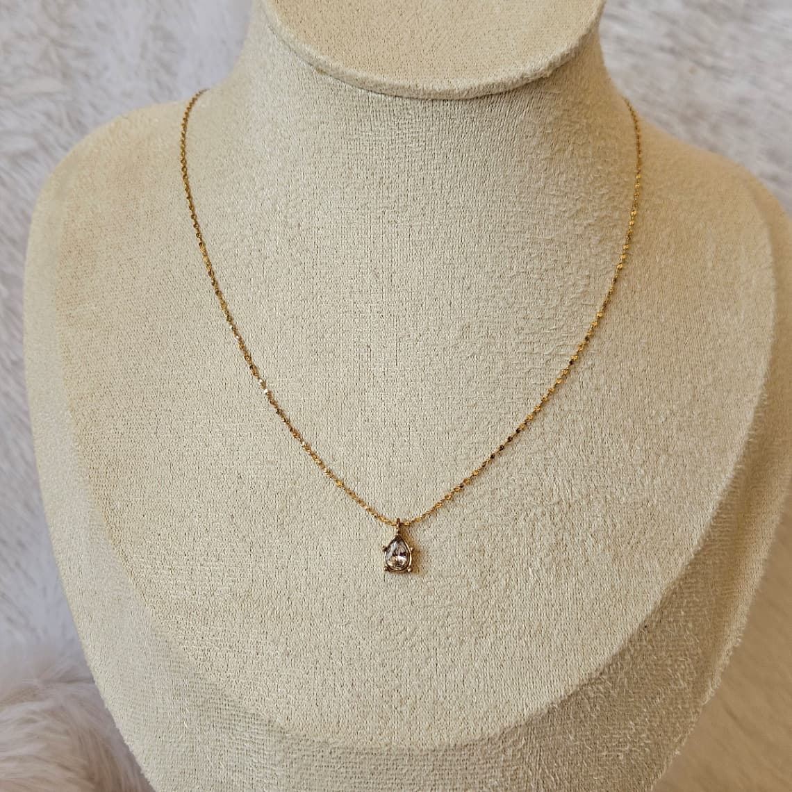 White Drop Stone Pendant — image 2