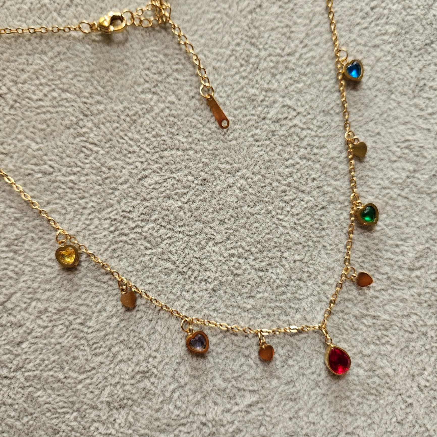 Multicolor Heart stones Necklace — image 2