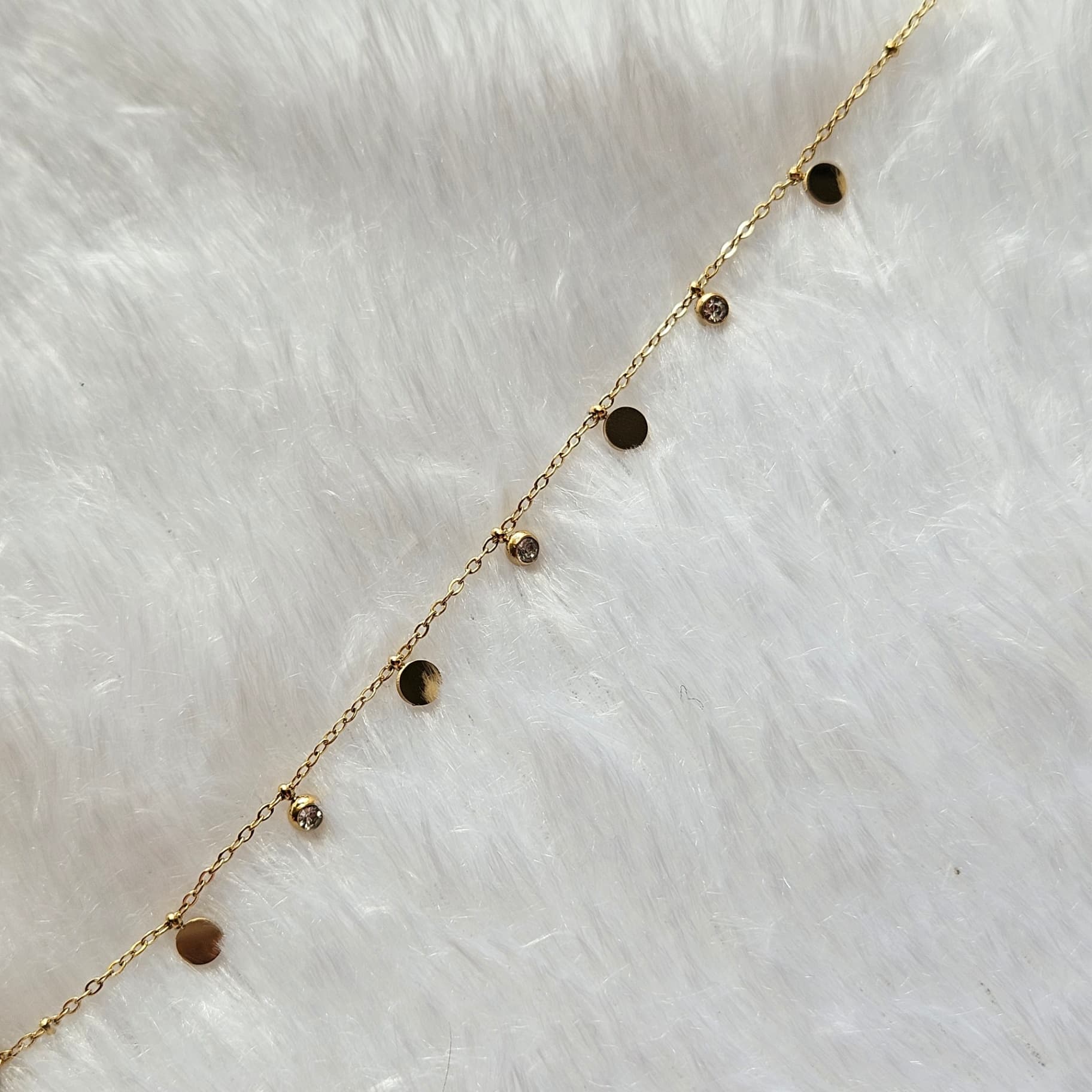 White Stone and Gold Charms Bracelet — image 3