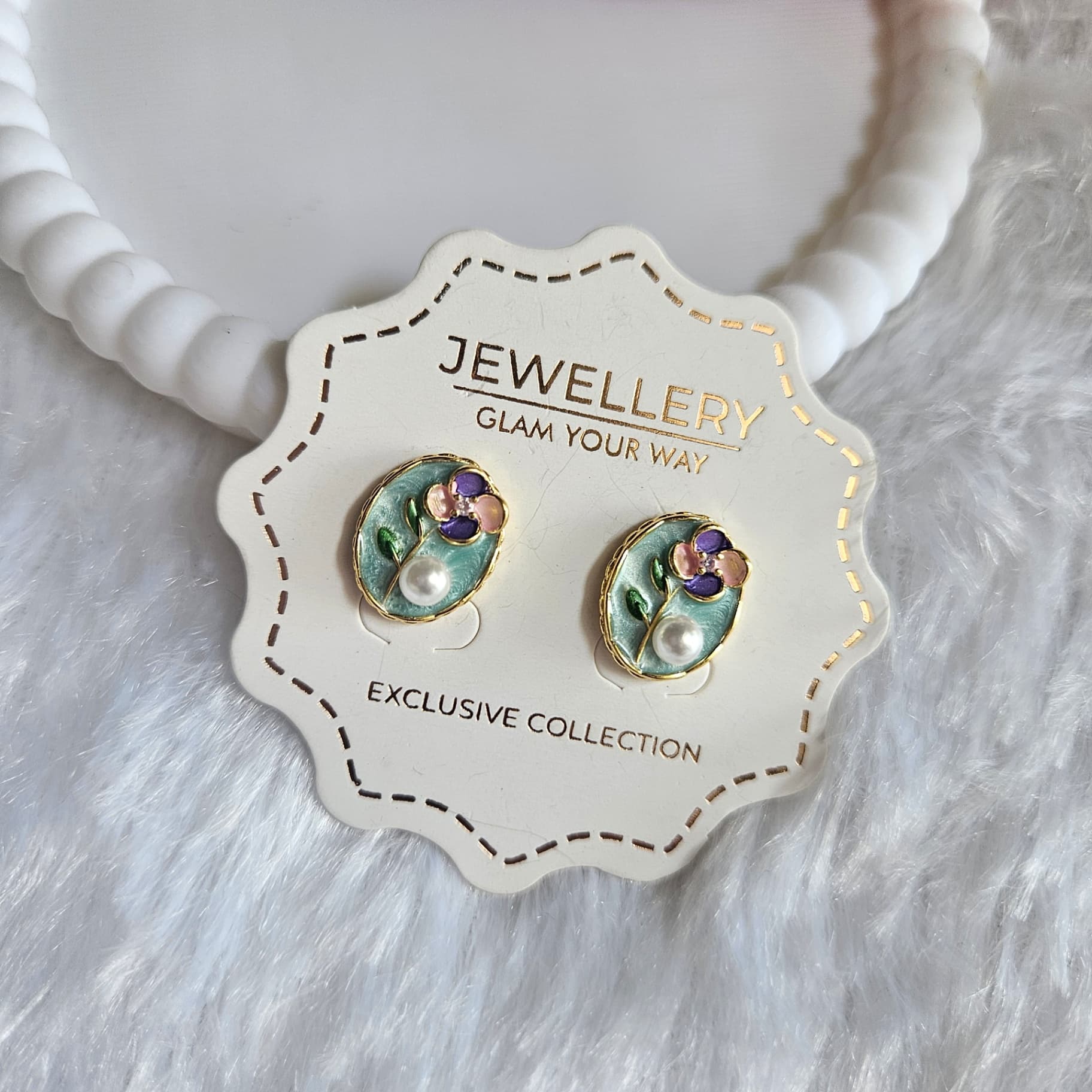 Aqua Blue Enamel Stud — image 1