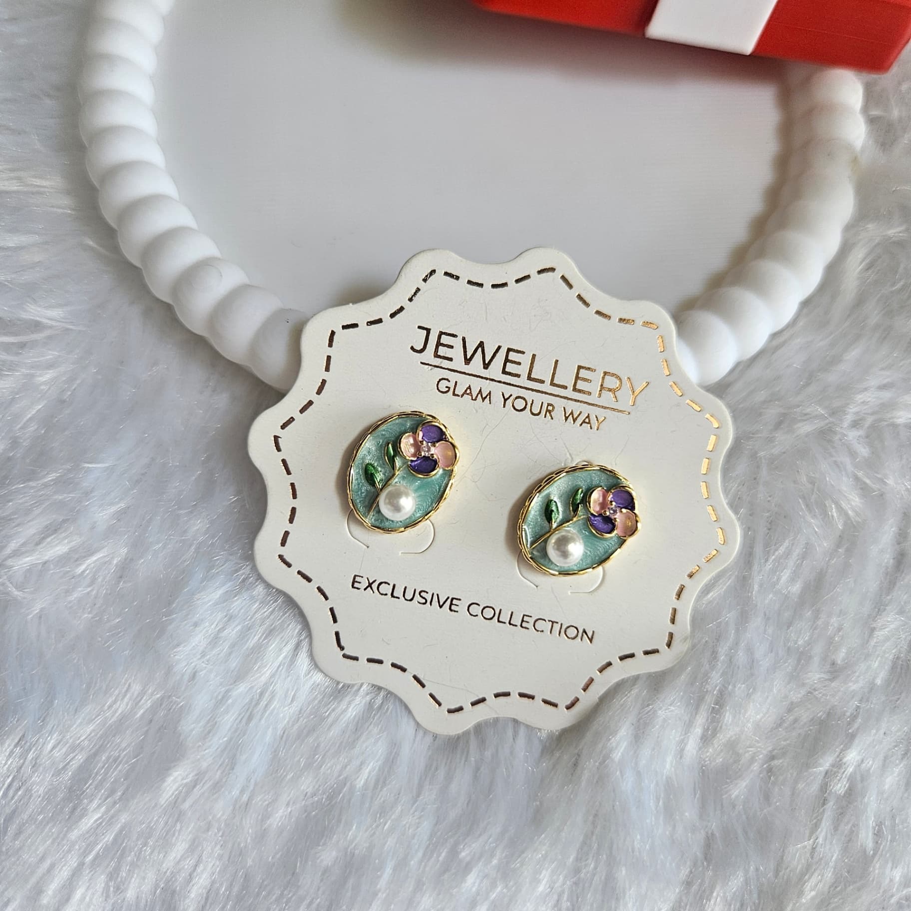Aqua Blue Enamel Stud — image 2