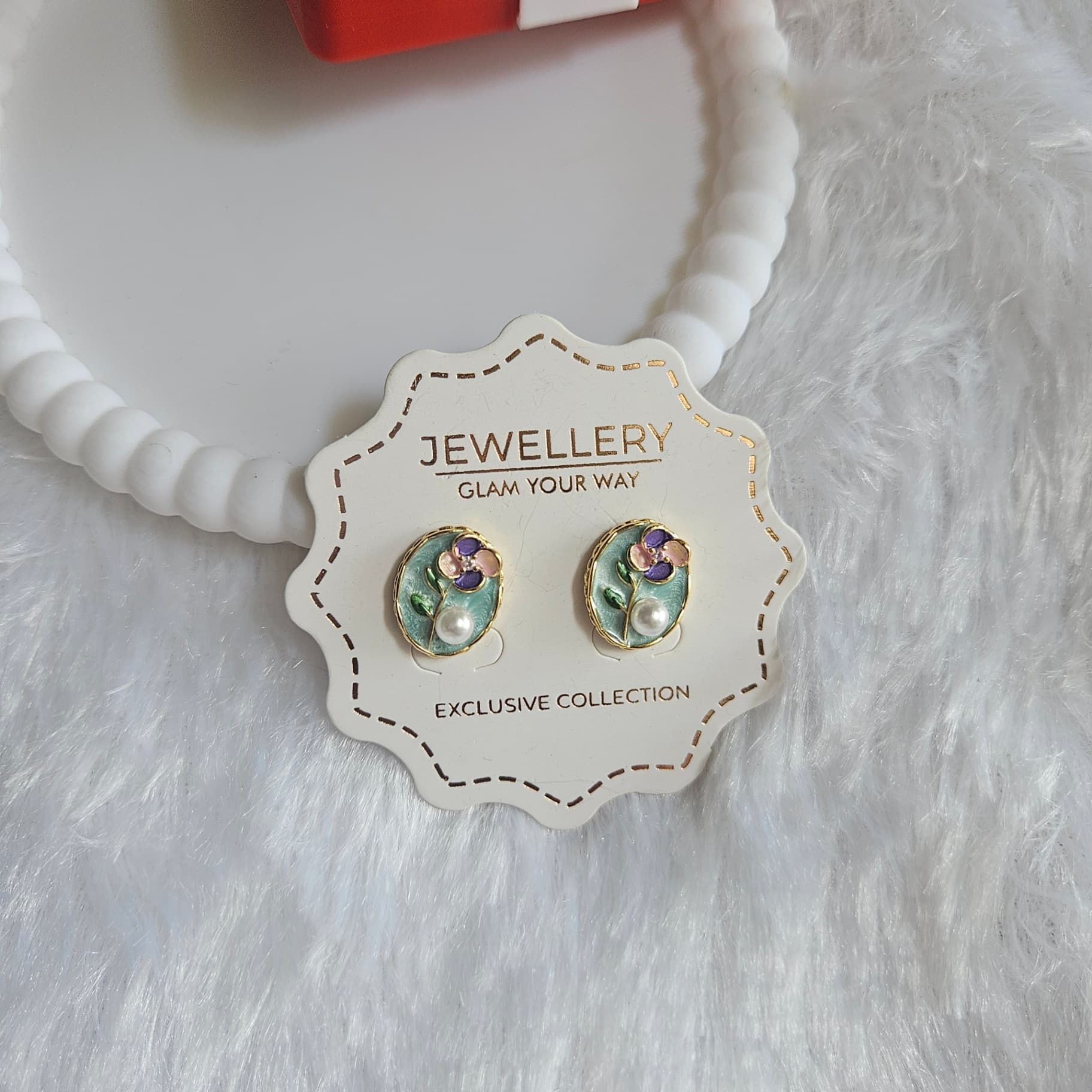 Aqua Blue Enamel Stud — image 3