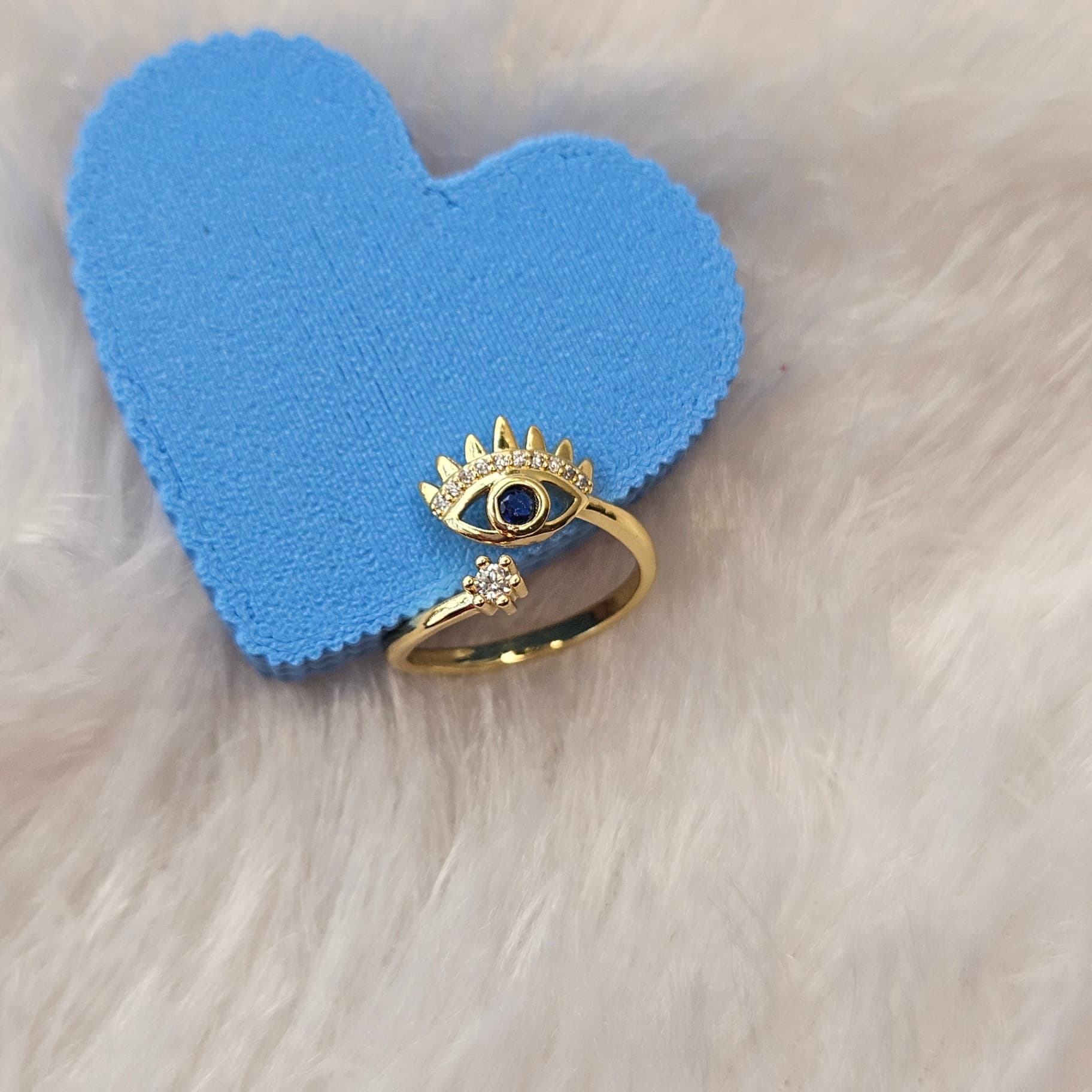 Evil eye Anti-Tarnish Adjustable Ring — image 2