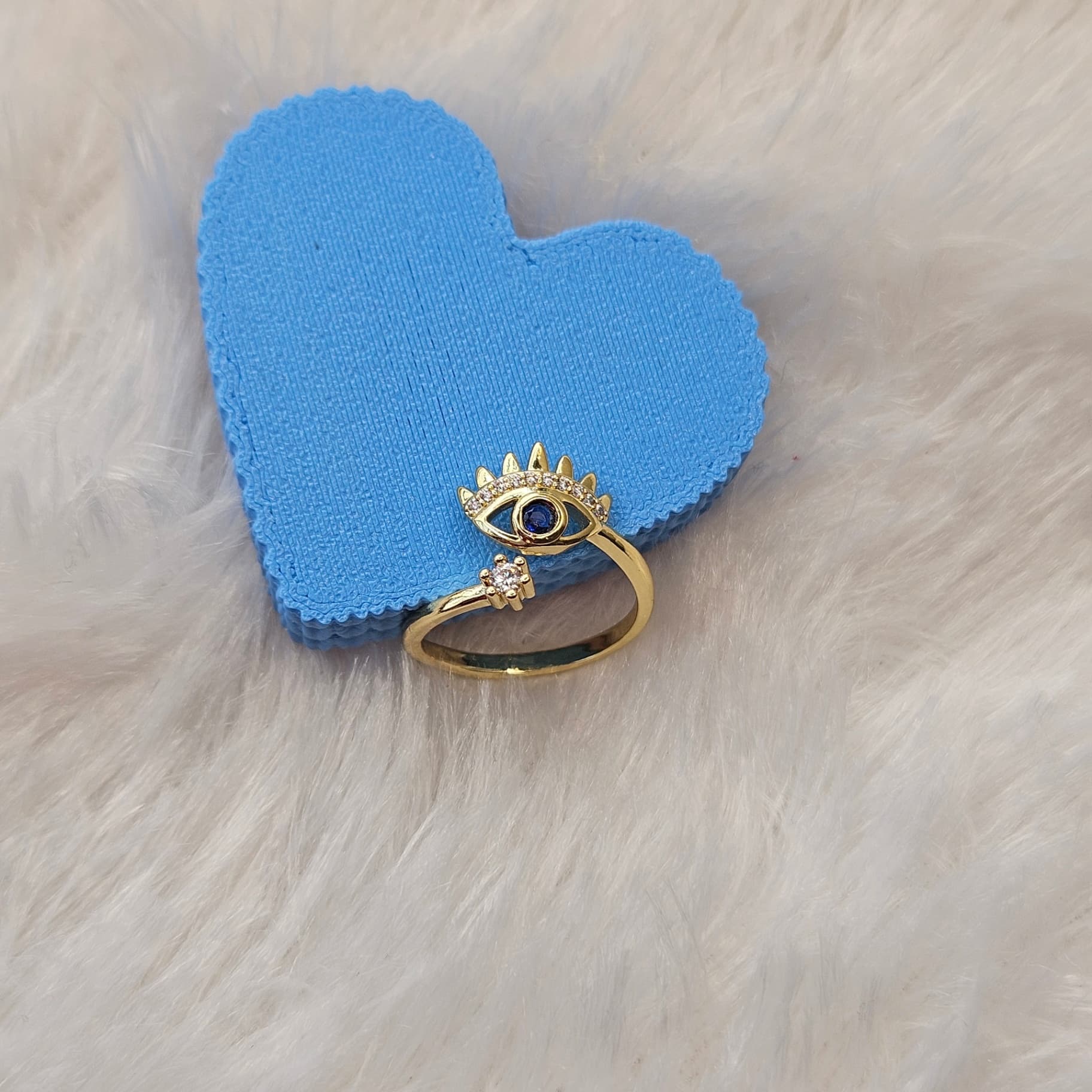 Evil eye Anti-Tarnish Adjustable Ring — image 3