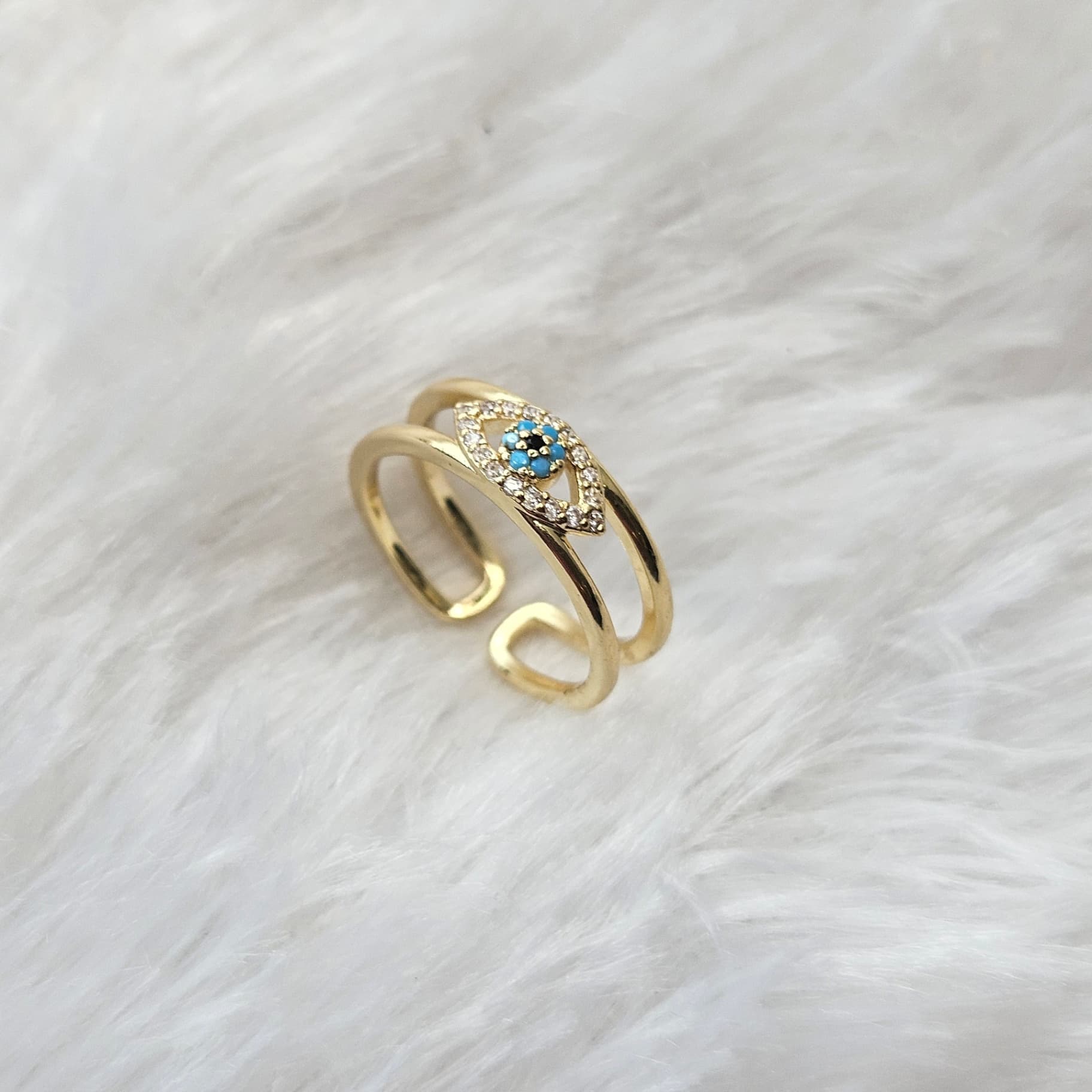 Evil eye Anti-Tarnish Adjustable Ring — image 3