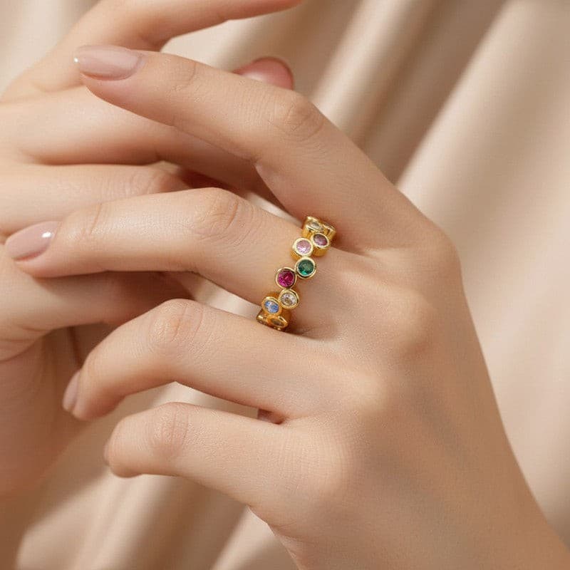 Multi-color Anti-Tarnish Adjustable Ring