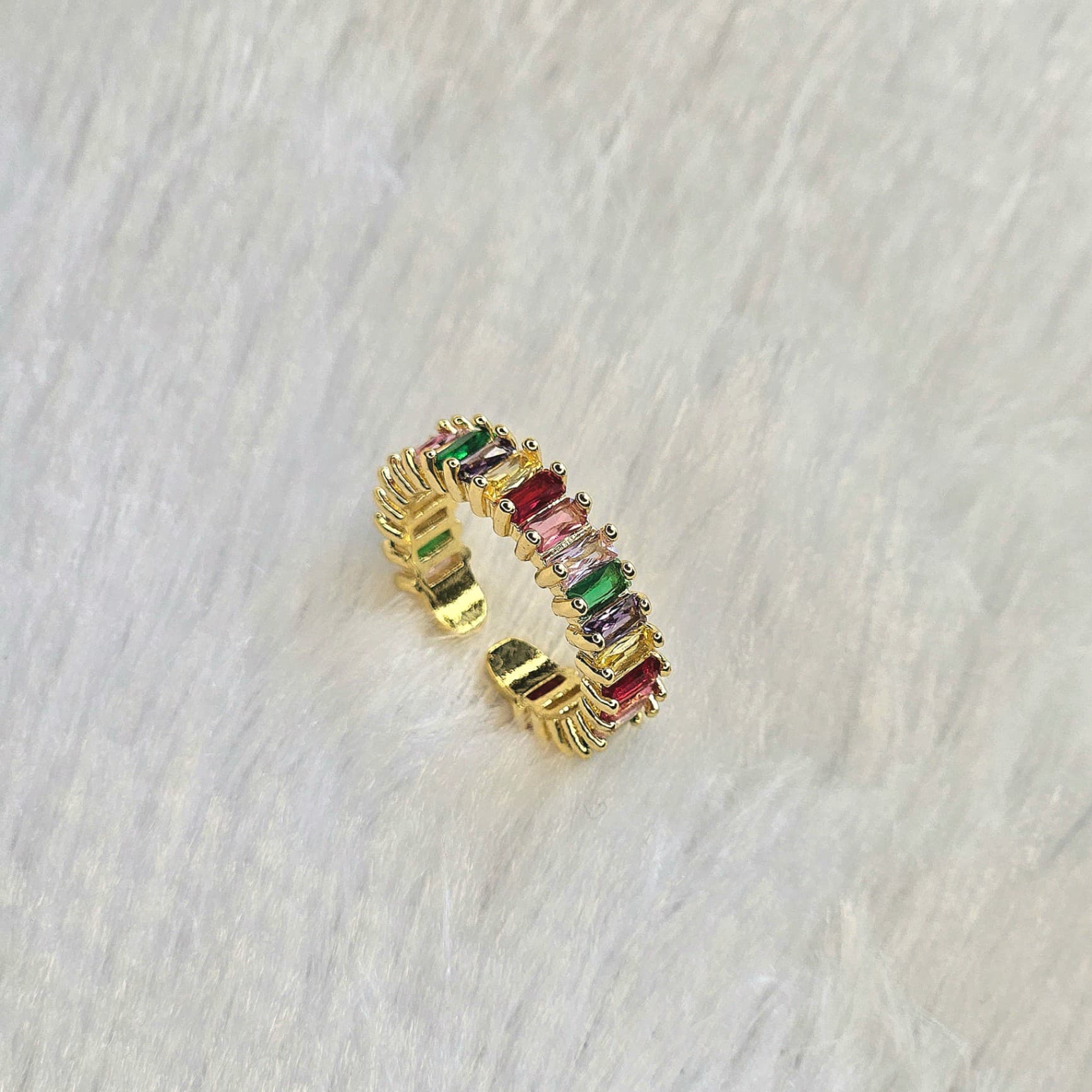 Multi-color Anti-Tarnish Adjustable Ring — image 1