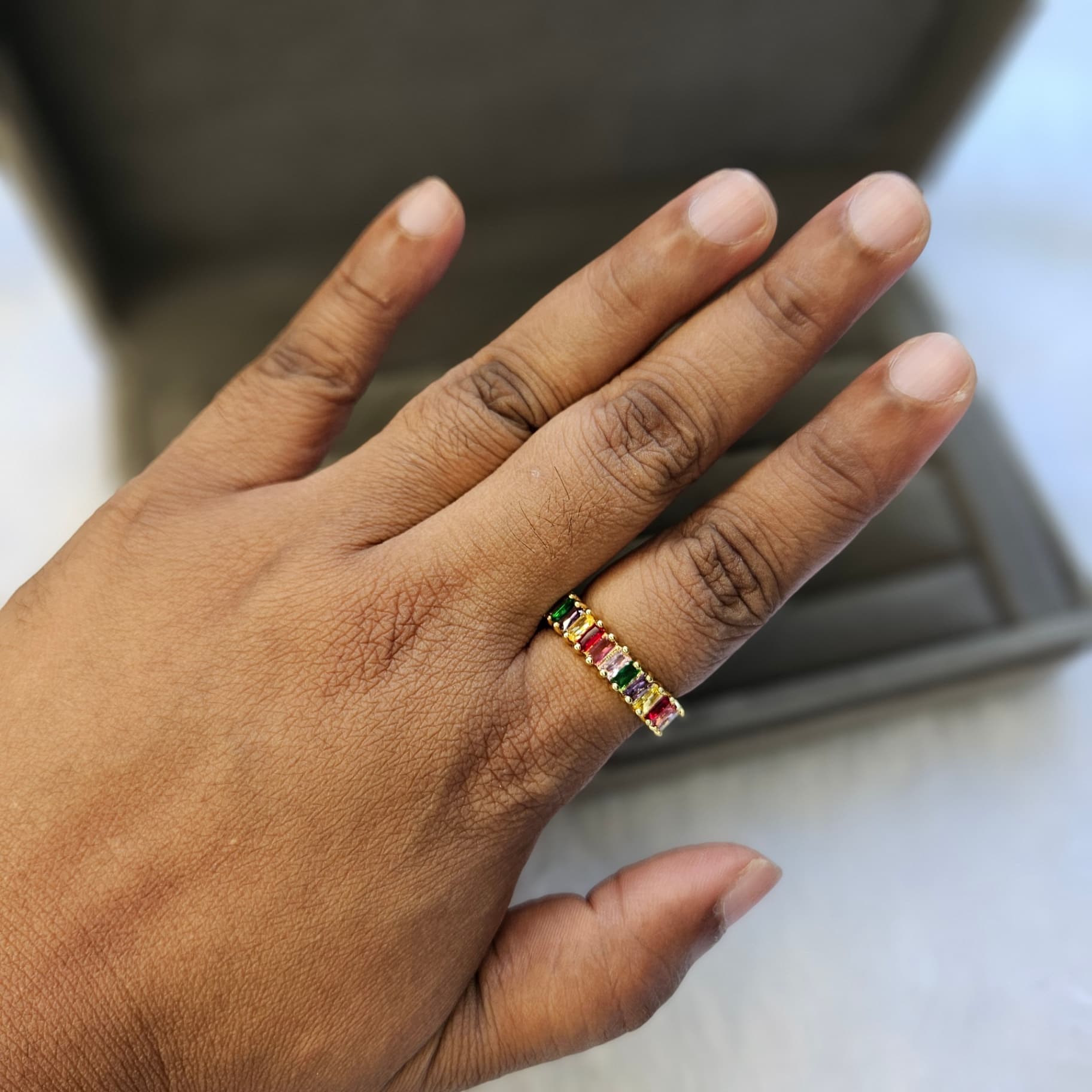 Multi-color Anti-Tarnish Adjustable Ring — image 2